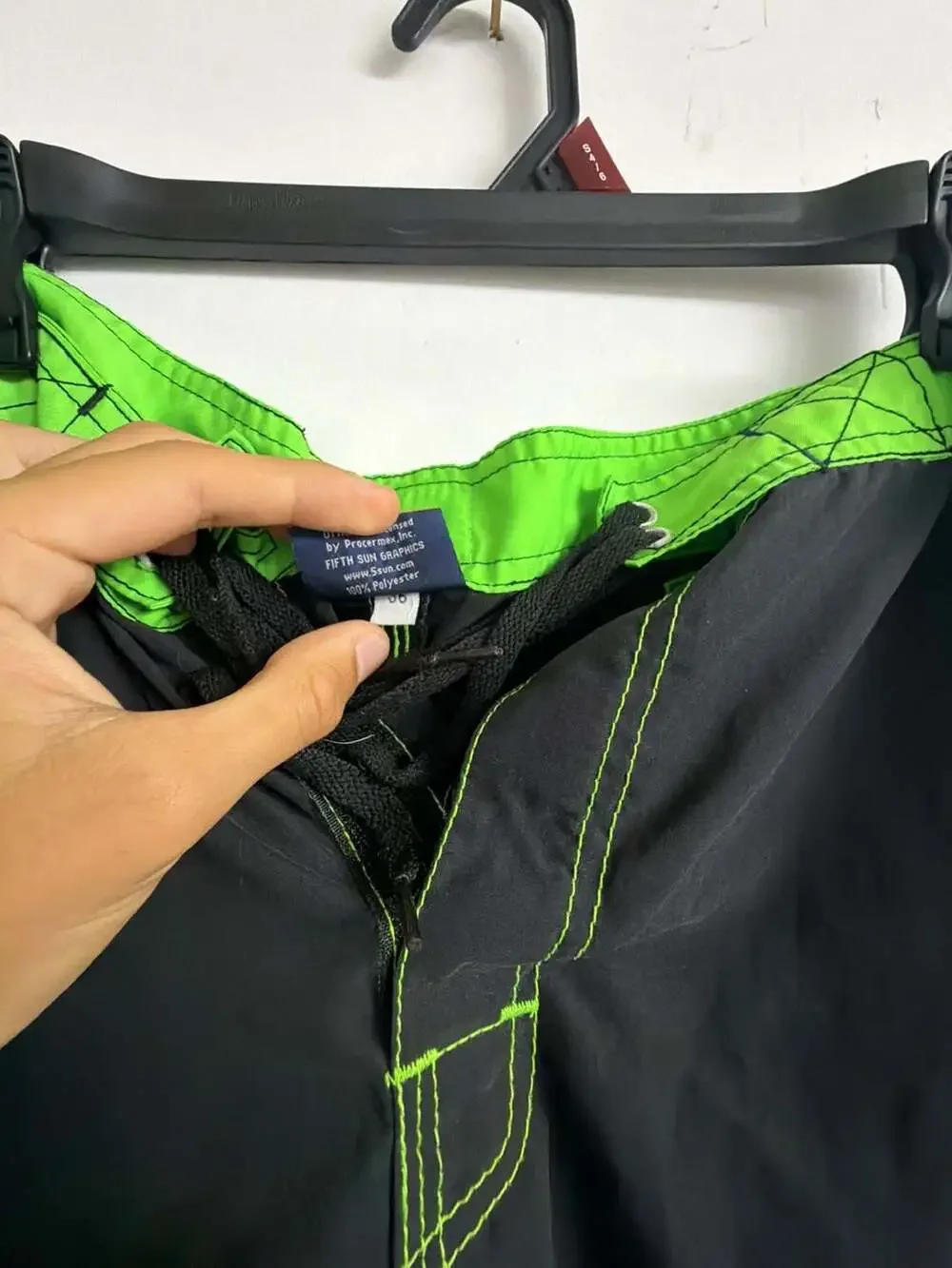 Corona Extra Licensed Fifth Sun Graphics Men's Black and Neon Green Board Shorts